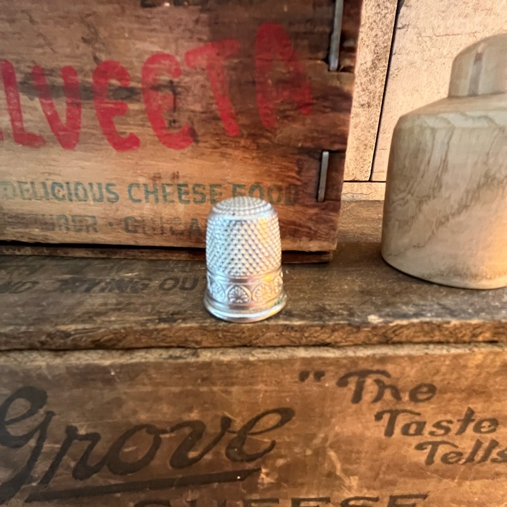 Vintage Silver Decorative Sewing Thimble
